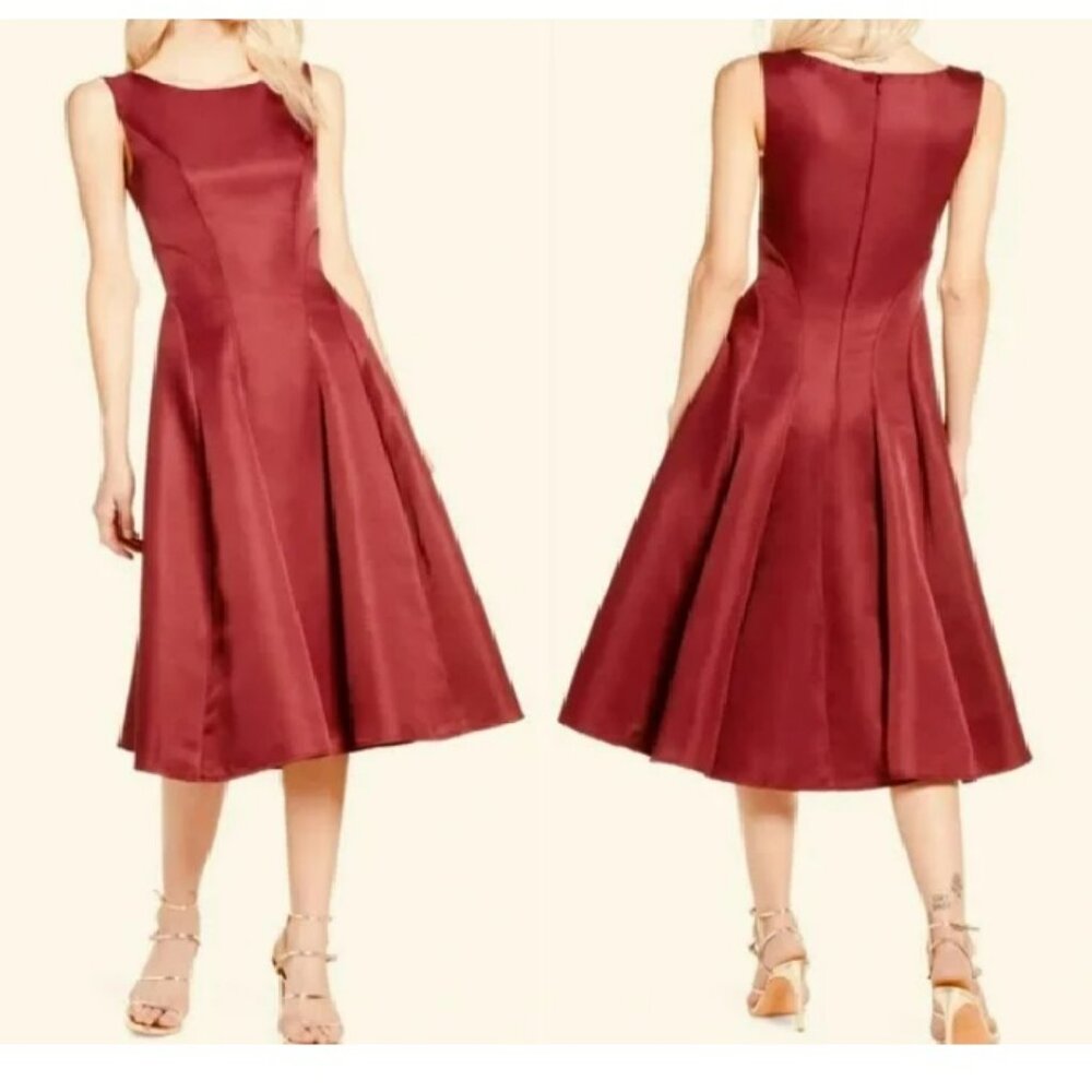 NWT Chi Chi London Marooon Sleeveless Dress Sz 10